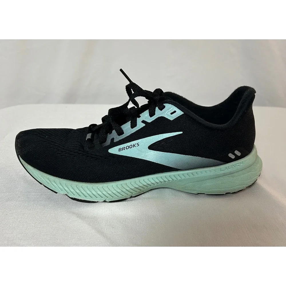 Brooks Launch 8 Womens Running Shoes Black Mint Green Speed Neutral Size  7 - Picture 2 of 16